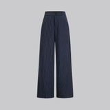 Sloane Navy Pinstripe Wrap Top and Wide-Leg Trousers