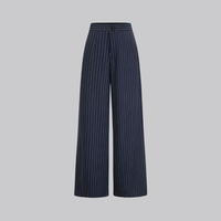 Sloane Navy Pinstripe Wrap Top and Wide-Leg Trousers