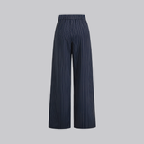 Sloane Navy Pinstripe Wrap Top and Wide-Leg Trousers