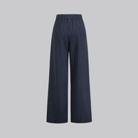 Sloane Navy Pinstripe Wrap Top and Wide-Leg Trousers