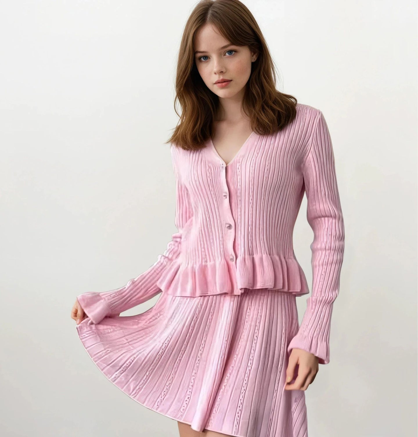 Esme Knit Ruffles Sweater with Skirt
