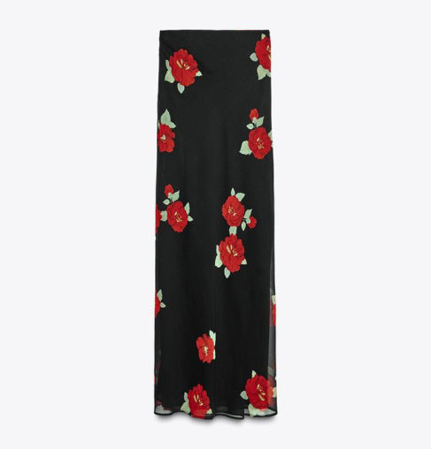 Juliet Roses Spaghetti Strap Top with Skirt