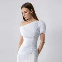 Helena Off-Shoulder Ruched Top and Wide-Leg Pants