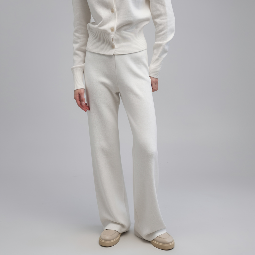 Mia Button Knit Cardigan and Wide-Leg Pants