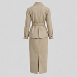 Evelyn Belted Trench Jacket and Midi Pencil Skirt