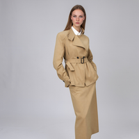 Evelyn Belted Trench Jacket and Midi Pencil Skirt