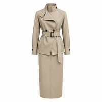 Evelyn Belted Trench Jacket and Midi Pencil Skirt