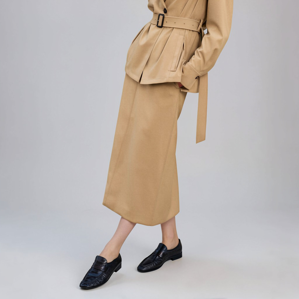 Evelyn Belted Trench Jacket and Midi Pencil Skirt