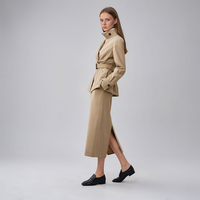 Evelyn Belted Trench Jacket and Midi Pencil Skirt