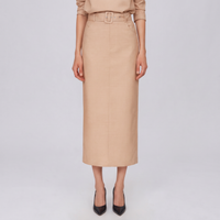 Samantha V-Neck Top and Belted Midi Pencil Skirt