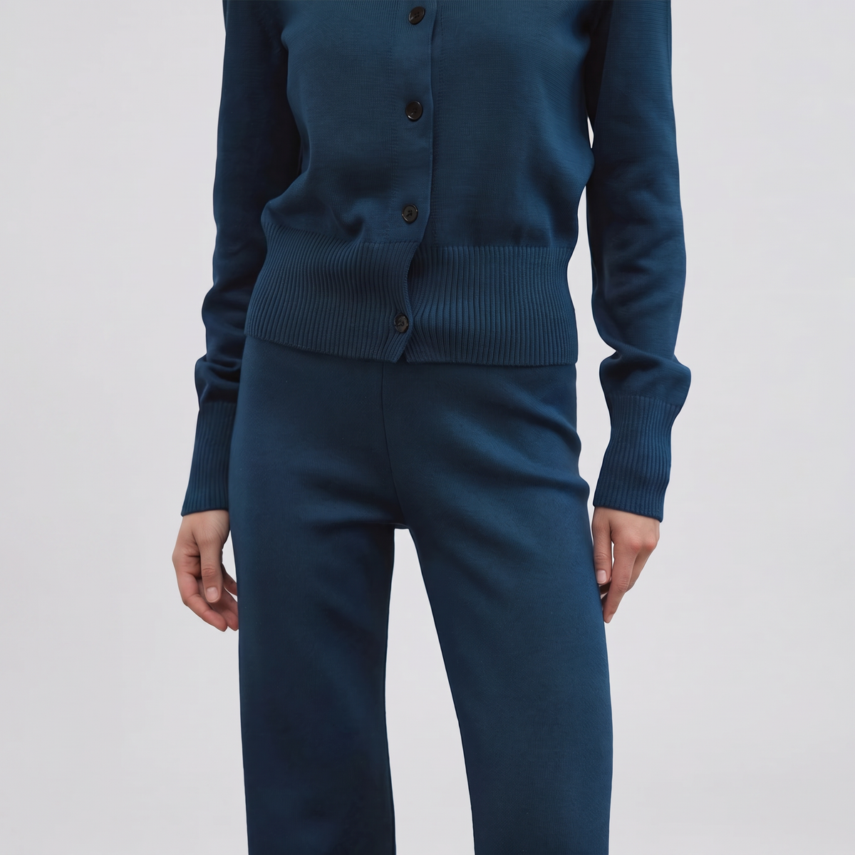 Mia Button Knit Cardigan and Wide-Leg Pants