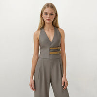Madison Halter Neck Utility Vest with Pants