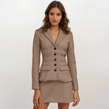Delphine Houndstooth Jacket with Skirt