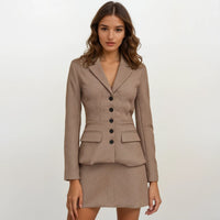 Delphine Houndstooth Jacket with Skirt