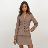 Delphine Houndstooth Jacket with Skirt