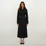 Harlow Cropped Trench Coat with Maxi Skirt