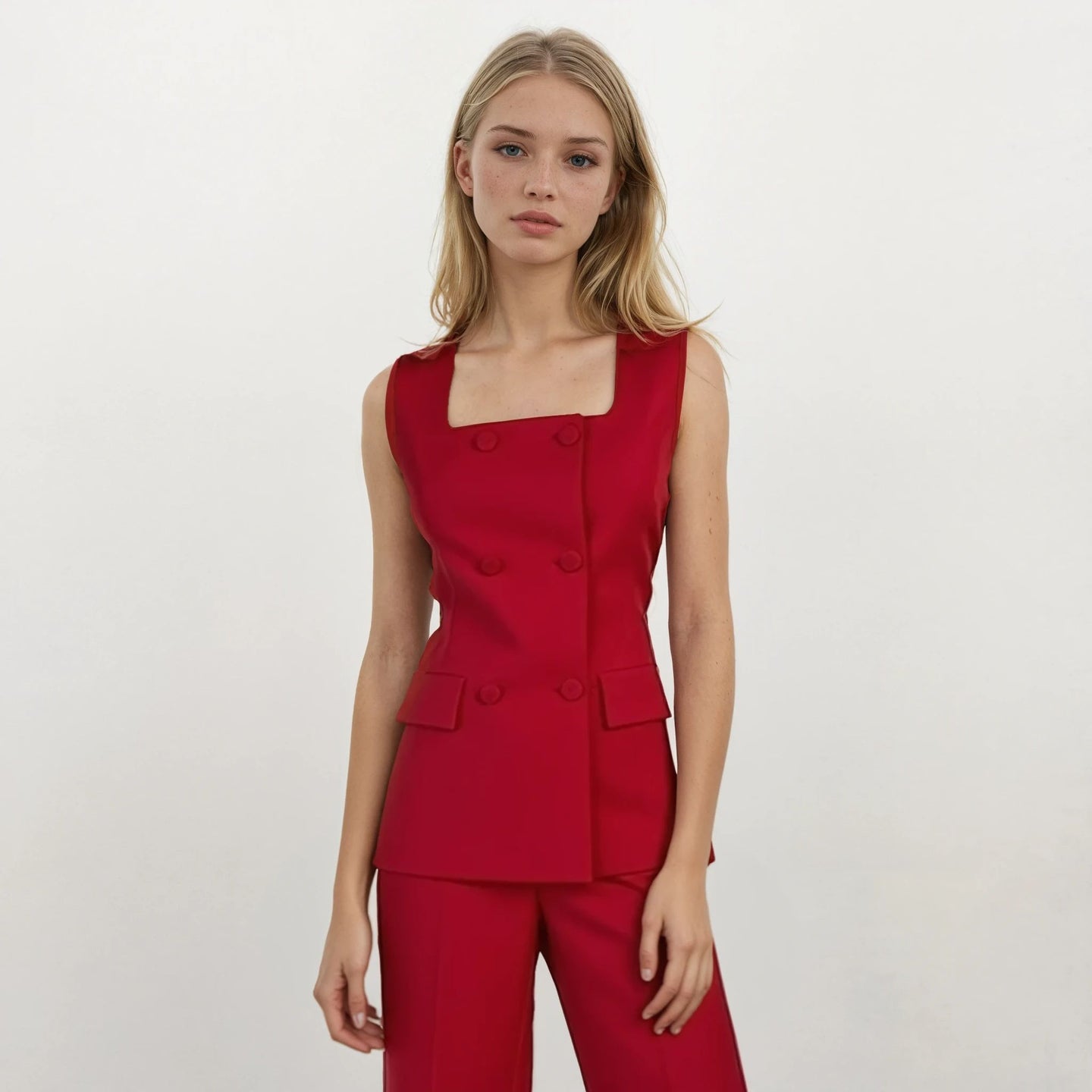 Linda Square-Neck Vest with Pants