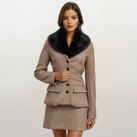 Delphine Houndstooth Jacket with Skirt
