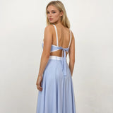 Celeste Blue Stripe Top and Skirt