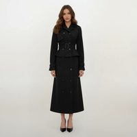 Harlow Cropped Trench Coat with Maxi Skirt
