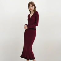 Taylor Knit Long Sleeve Top with Skirt