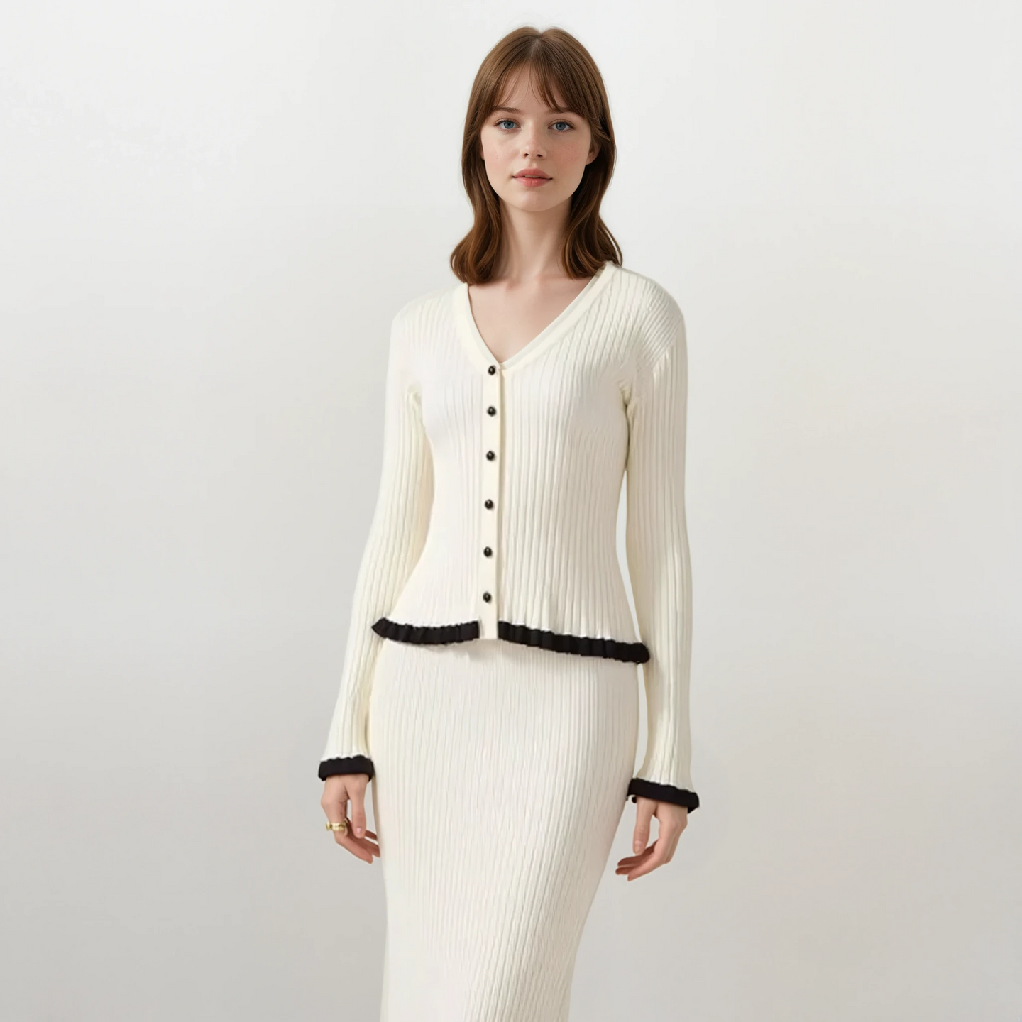 Taylor Knit Long Sleeve Top with Skirt