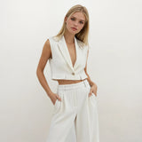 Ava Sleeveless Blazer Vest with Pants