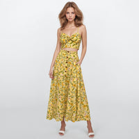 Nicole Yellow Floral Top and Skirt