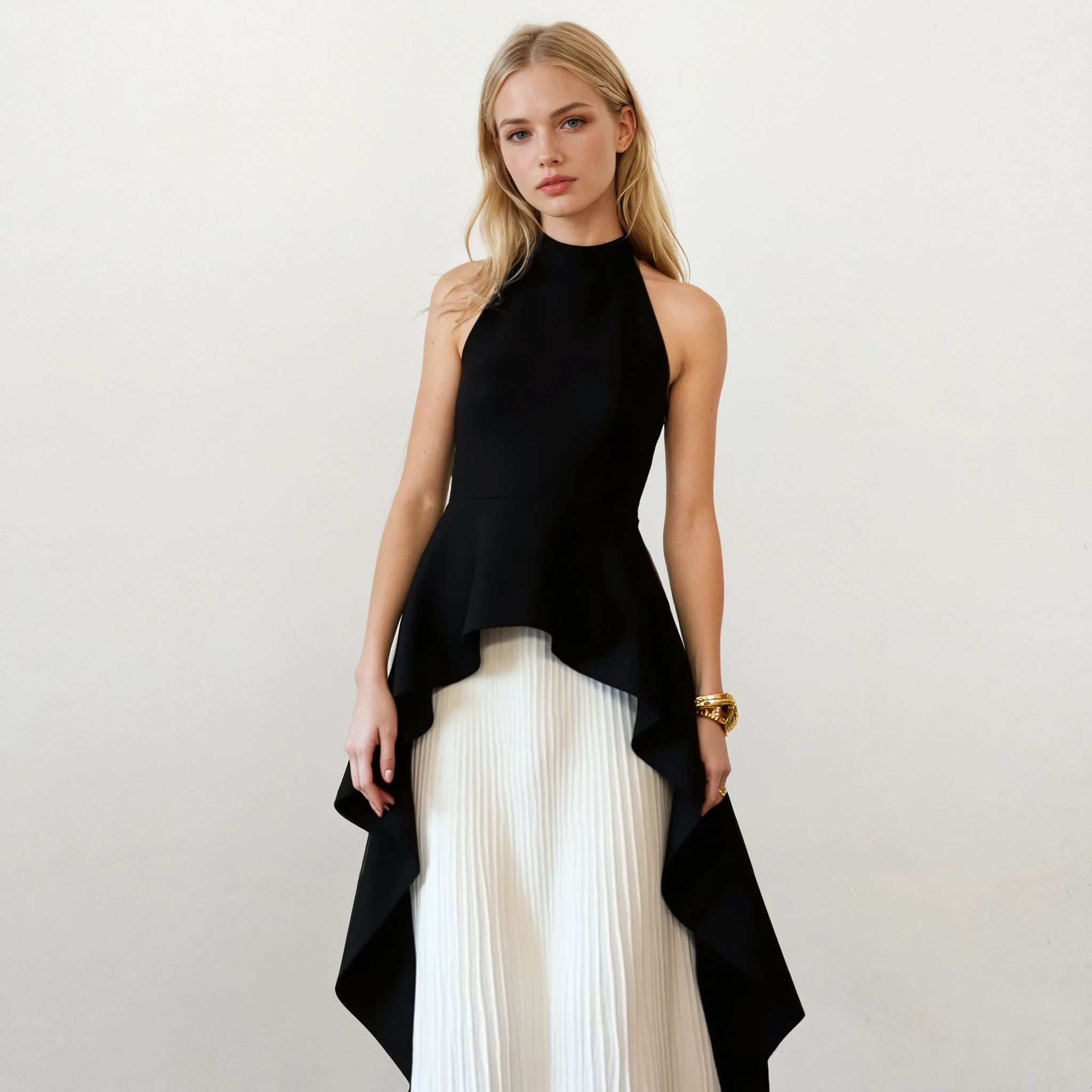 Victoria High Neck Sleeveless Top and Maxi Skirt