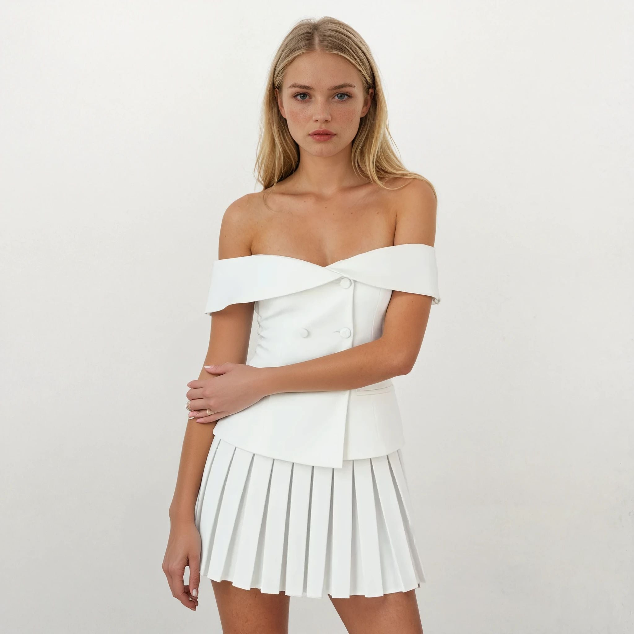 Cleo Off-Shoulder Top with Skirt