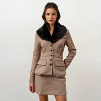 Delphine Houndstooth Jacket with Skirt