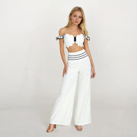 Ashley Off-shoulder Scalloped Top with Pants