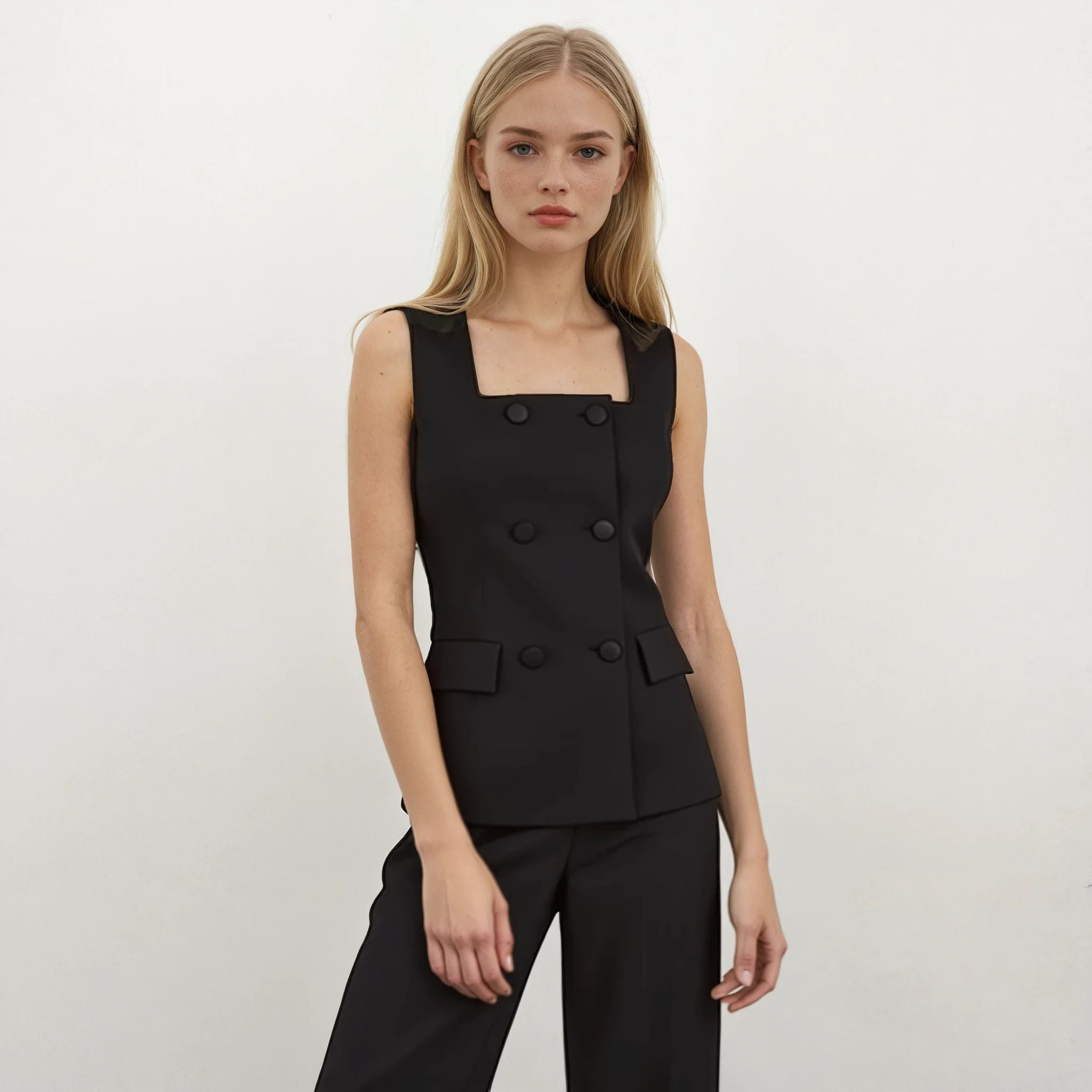 Linda Square-Neck Vest with Pants