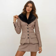 Delphine Houndstooth Jacket with Skirt