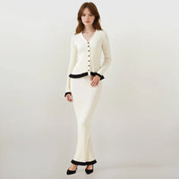 Taylor Knit Long Sleeve Top with Skirt