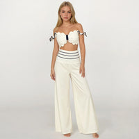 Ashley Off-shoulder Scalloped Top with Pants