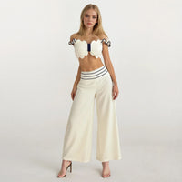 Ashley Off-shoulder Scalloped Top with Pants