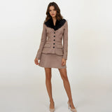 Delphine Houndstooth Jacket with Skirt